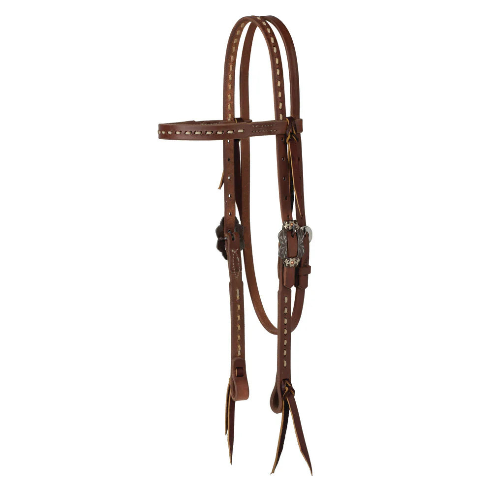 Weaver Oiled Hermann Oak Buckstitch Browband Headstall