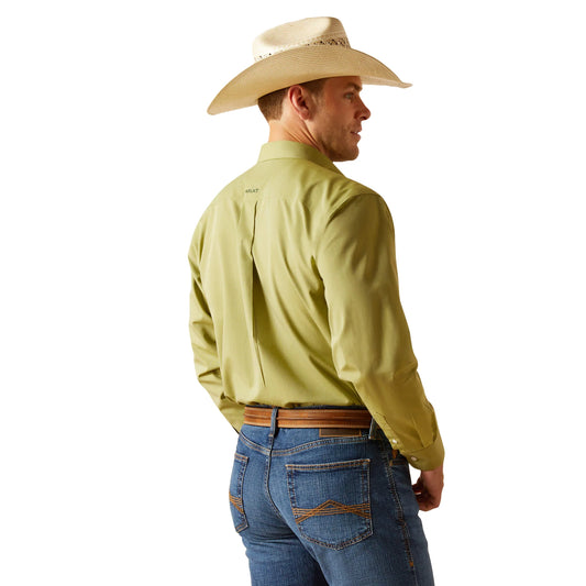 Ariat Men's Solid Pinpoint Oxford Sycamore Green Button Down Shirt