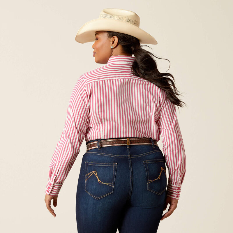 Ariat Women's Pink Peacock Stripe Kirby Stretch Shirt