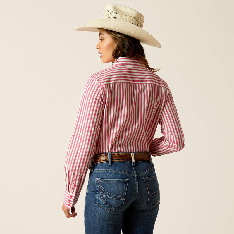 Ariat Women's Pink Peacock Stripe Kirby Stretch Shirt