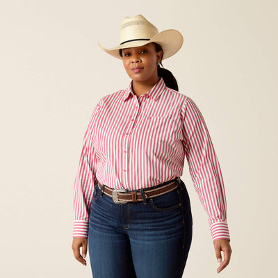 Ariat Women's Pink Peacock Stripe Kirby Stretch Shirt