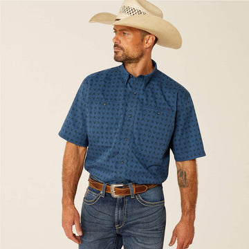 Ariat Men's 360 AirFlow Classic Fit Ensign Blue Shirt