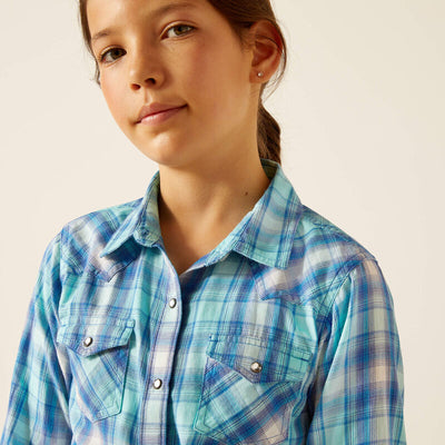 Ariat Girl's Blue Plaid Xico Shirt