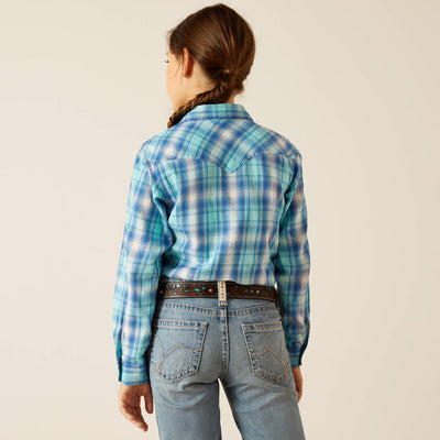 Ariat Girl's Blue Plaid Xico Shirt