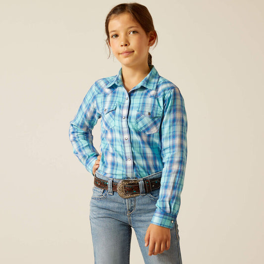 Ariat Girl's Blue Plaid Xico Shirt