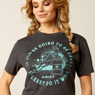 Ariat Women's Charcoal Heather Barrel Beauty T-Shirt