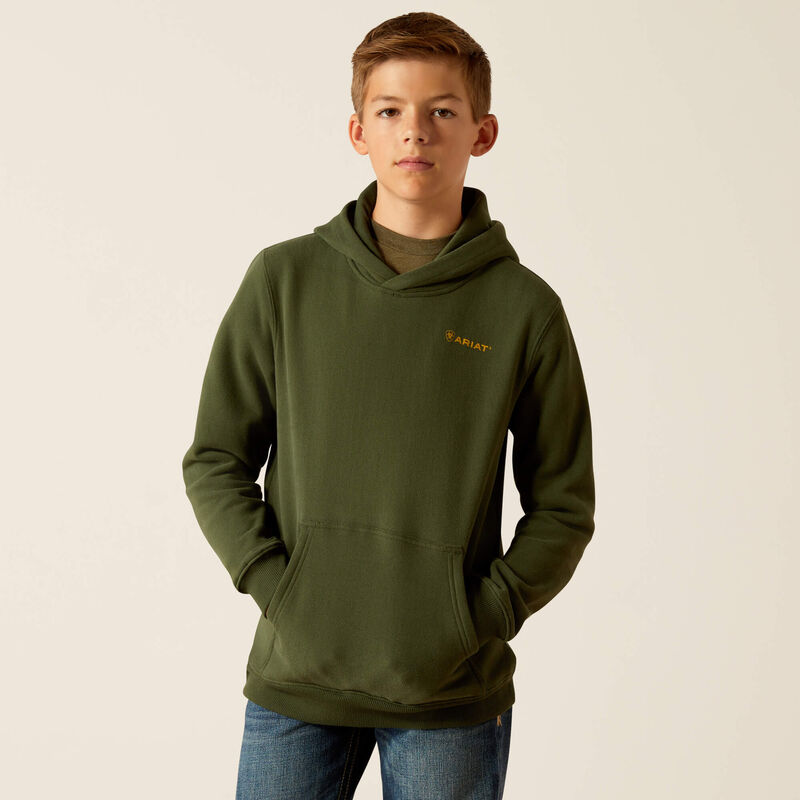 Ariat Youth Dark Green Barbwire Skull Hoodie