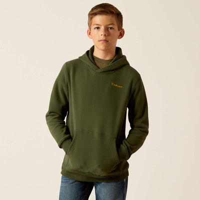 Ariat Youth Dark Green Barbwire Skull Hoodie