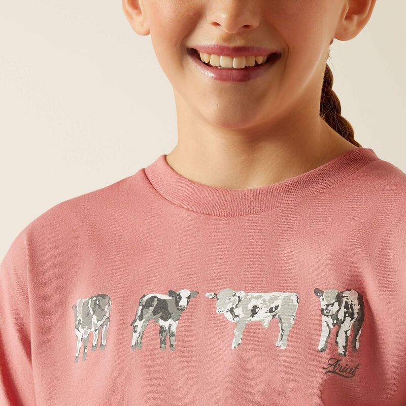 Ariat Girl's Dusty Rose Mini Cow Squad T-Shirt