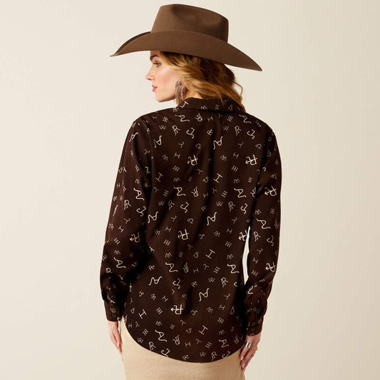 Ariat Women's Mole Ranch Brand Print Homestyle Shirt