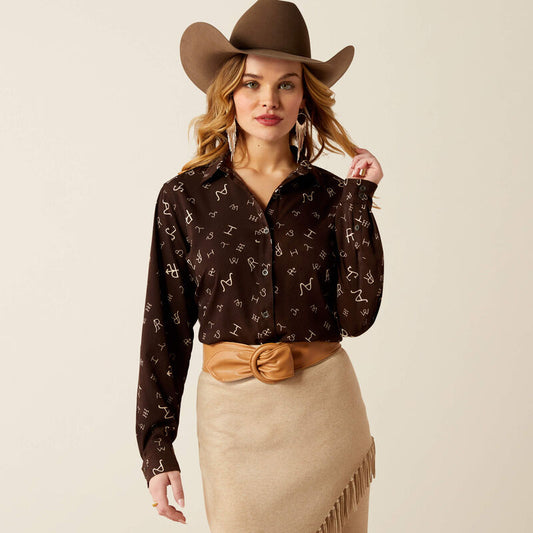 Ariat Women's Mole Ranch Brand Print Homestyle Shirt