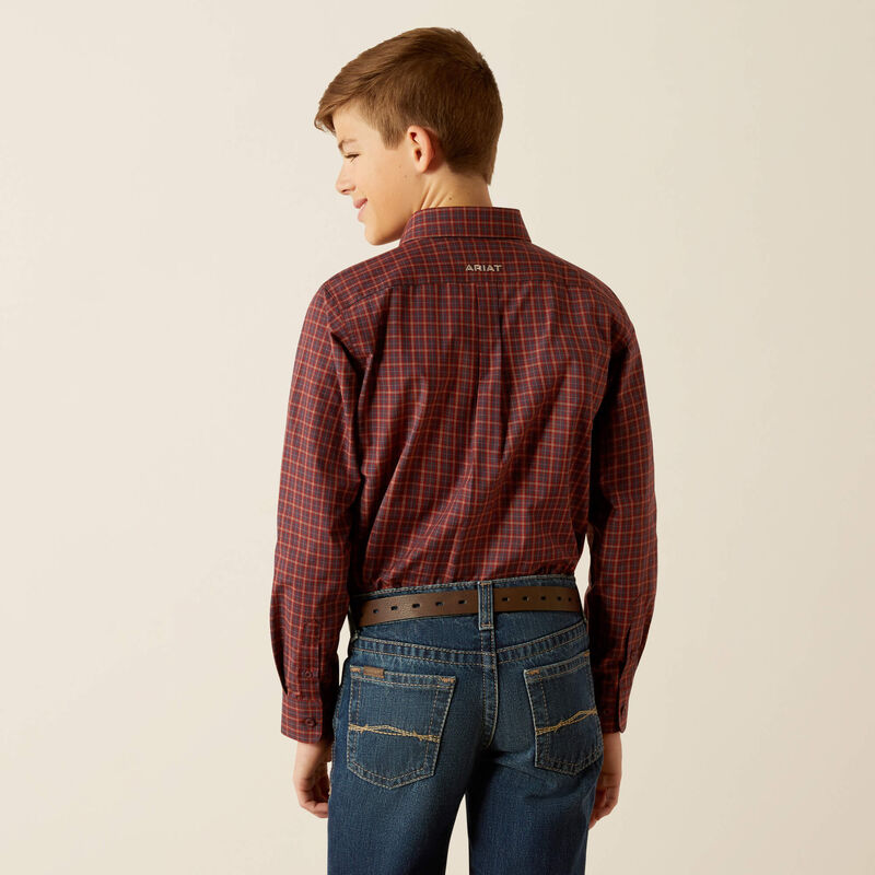 Ariat Boy's Burgundy Pro Pavel Classic Fit Shirt