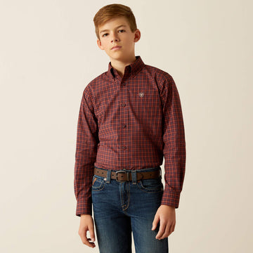 Ariat Boy's Burgundy Pro Pavel Classic Fit Shirt