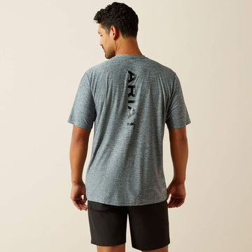 Ariat Men's Vertical Gradient Charger Newsboy Blue T-Shirt