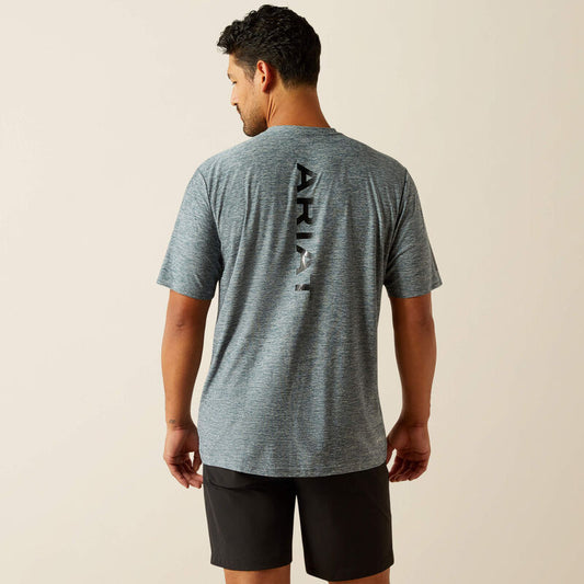 Ariat Men's Vertical Gradient Charger Newsboy Blue T-Shirt