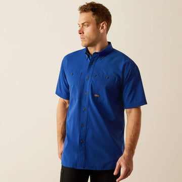 Ariat Men's Rebar Made Tough 360 Airflow Sodalite Blue Work Shirt