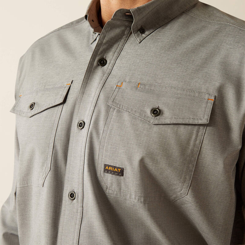 Ariat Men's Rebar Made Tough VentTEK DuraStretch Charcoal Heather Work Shirt
