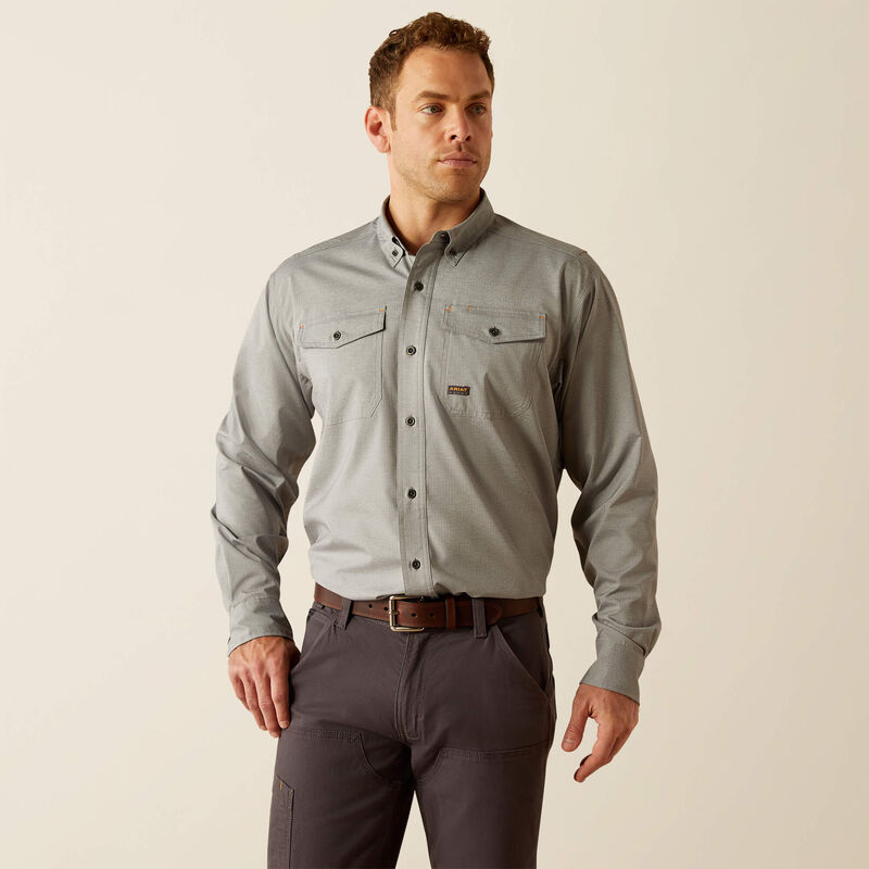 Ariat Men's Rebar Made Tough VentTEK DuraStretch Charcoal Heather Work Shirt