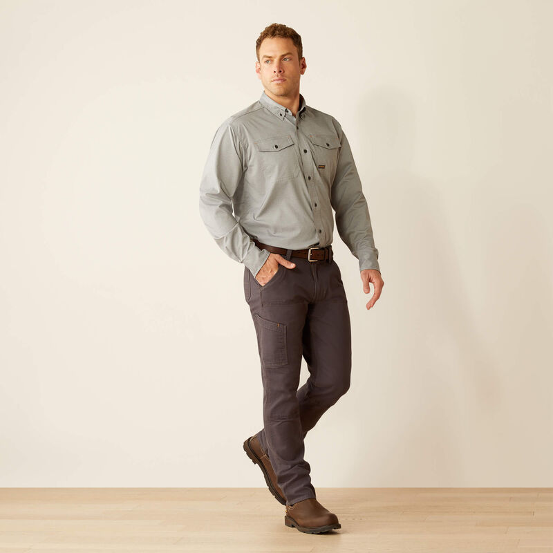 Ariat Men's Rebar Made Tough VentTEK DuraStretch Charcoal Heather Work Shirt