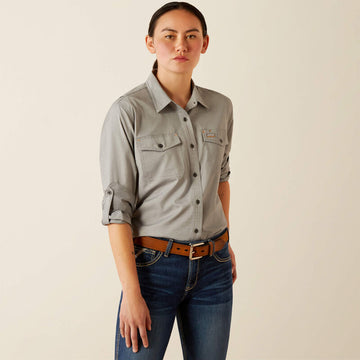 Ariat Women's Rebar Made Tough VentTEK DuraStretch Charcoal Heather Work Shirt