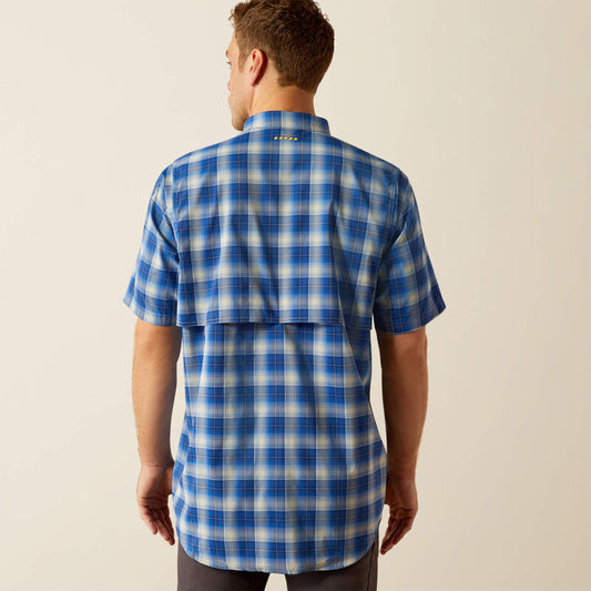 Ariat Men's Rebar Made Tough VentTEK DuraStretch Strong Blue Plaid Work Shirt