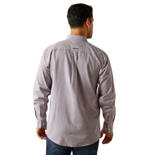 Ariat Men's Wrinkle Free Roger Classic Fit Dark Purple Plaid Button Down Shirt