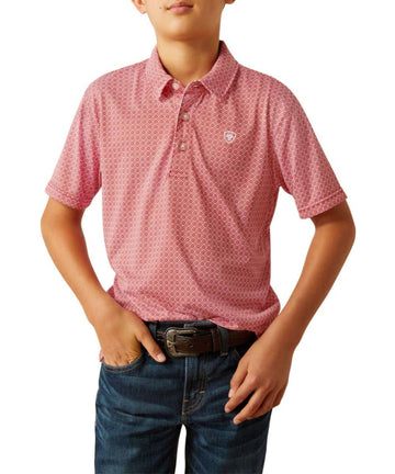 Ariat Boy's All Over Print Scooter Polo