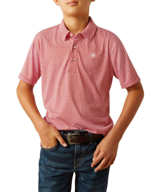 Ariat Boy's All Over Print Scooter Polo