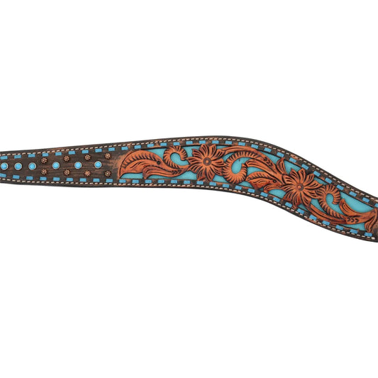 Circle Y Bronco Blue Texas Flower Breast Collar