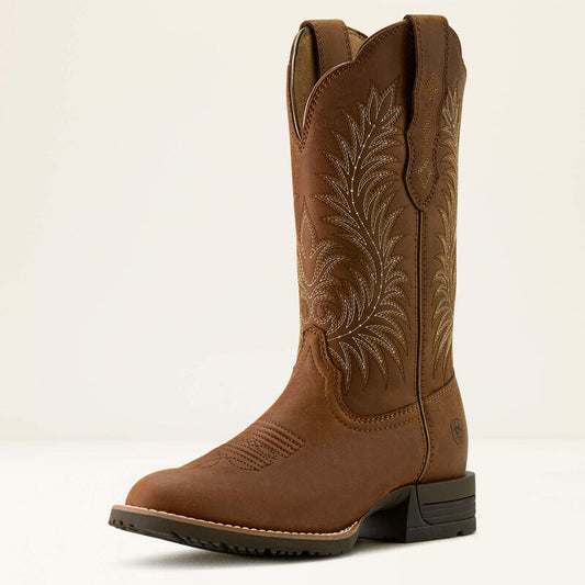 Ariat Women's Frontier Brown Hybrid Ranchward W Toe Western Boot