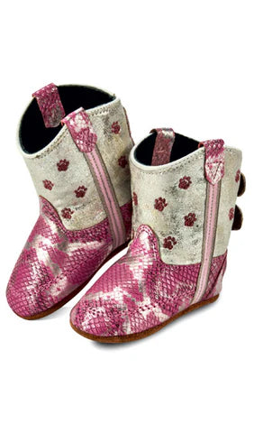Old West Pink Silver Snake/Antique White Poppets