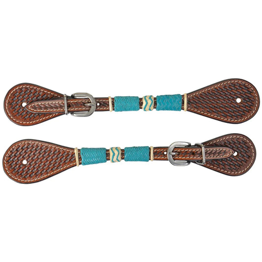 Circle Y Ladies Turquoise Round Up Spur Straps