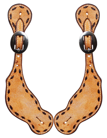 Natural Roughout Buck Stitch Men's Spur Strap