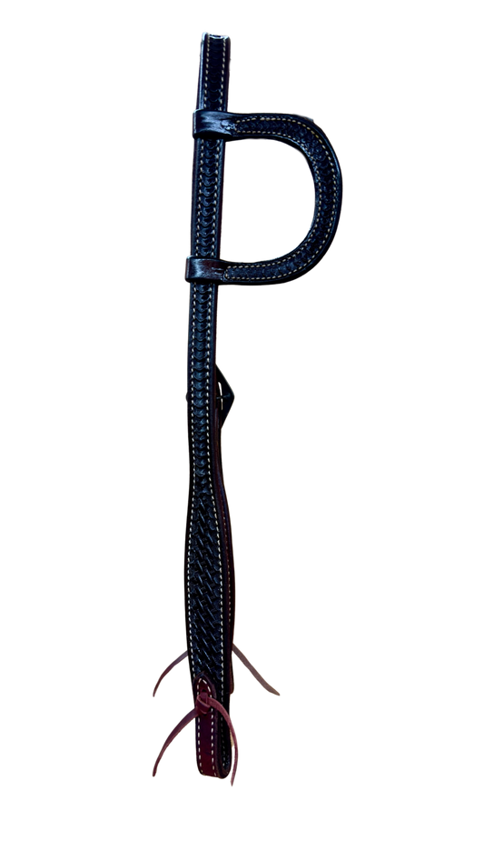 Scott Thomas Single Ear Chocolate Basket Stamp Headstall with Diamond Floral Buckle