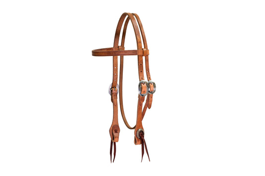 Circle Y PRCA 3/4" Heavy Oiled Harness Leather Browband Headstall