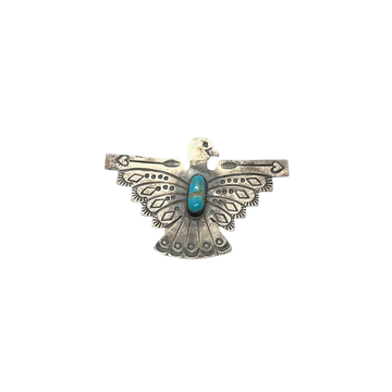 Tim Yazzie Navajo Handmade Sterling Silver & Turquoise Pendant