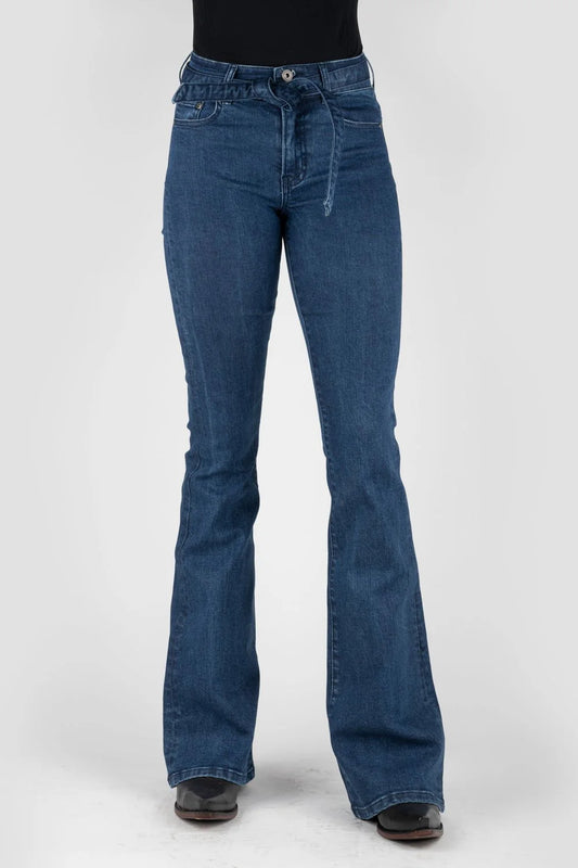 Stetson Women’s 921 High Waist Blue Flare Jeans