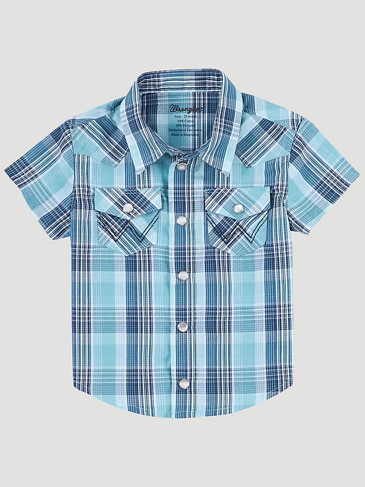 Wrangler infant Boy's Western Plaid Snap Shirt