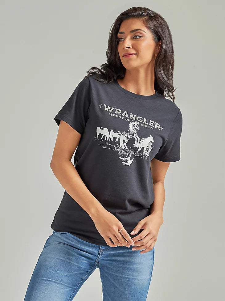 Wrangler Women's Black Western Graphic T-Shirt
