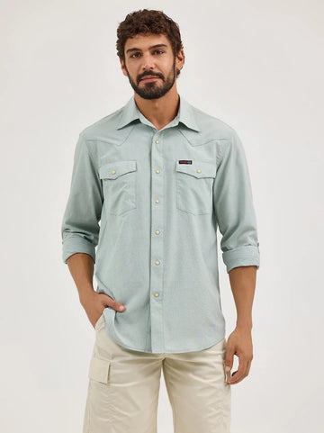 Wrangler ATG Men's Drover Iceberg Green Utility Shirt