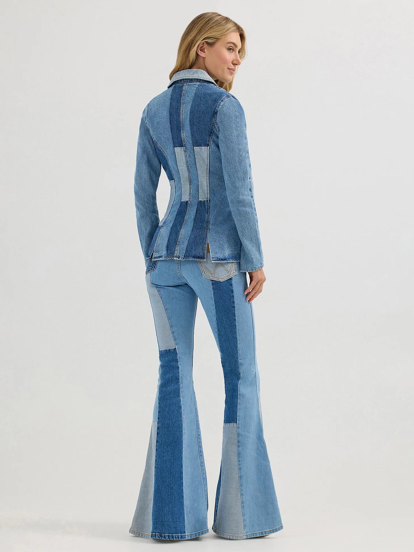 Wrangler X Lainey Wilson Patchwork Blazer in Patchwork Blue