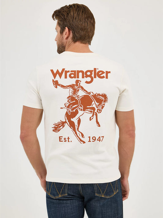 Wrangler Men's Bucking Cowboy Back Graphic T-Shirt