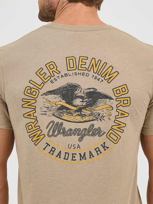 Wrangler Men's Wrangler Back Graphic Eagle Brown T-Shirt