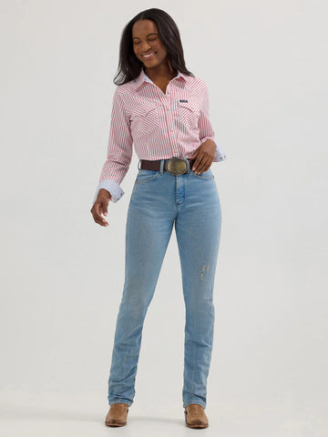Wrangler Women's All Occasion Western Snap Red Stripe Shirt