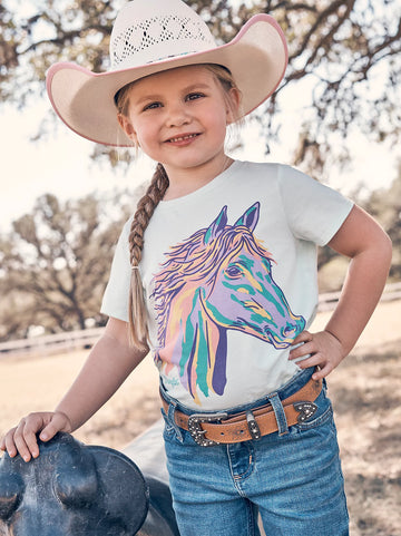 Wrangler Girl's Turquoise Western Graphic T-Shirt