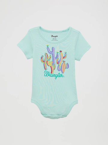 Wrangler Baby Girl's Teal Western Graphic Knit Bodysuit