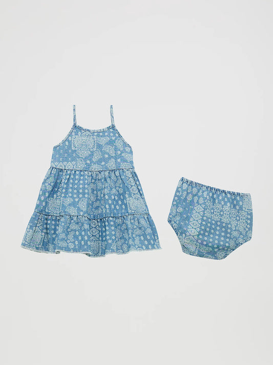 Wrangler Little Girl's Bandana Tank Tiered Dress