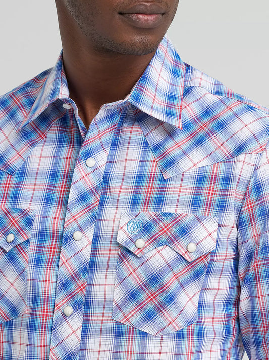 Wrangler Retro Long Sleeve Sawtooth Snap Pocket Western Shirt
