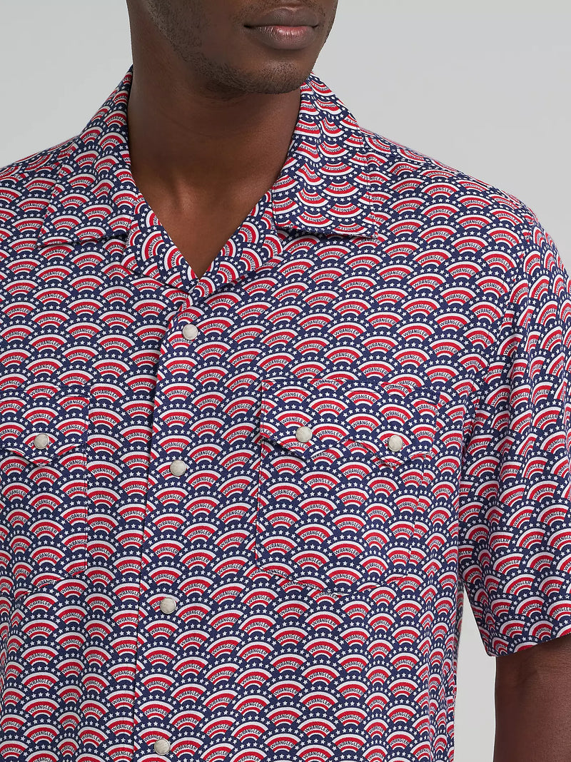 Wrangler Men's Coconut Cowboy Bunting Camp Shirt