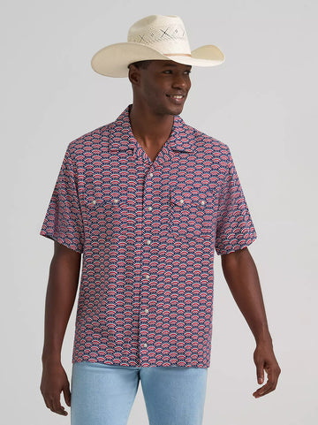 Wrangler Men's Coconut Cowboy Bunting Camp Shirt